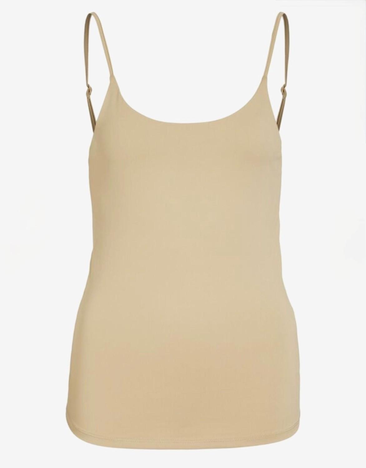 VILA VIKENZA singlet tynn stropp cuban sand noos, bilde 1 av 5