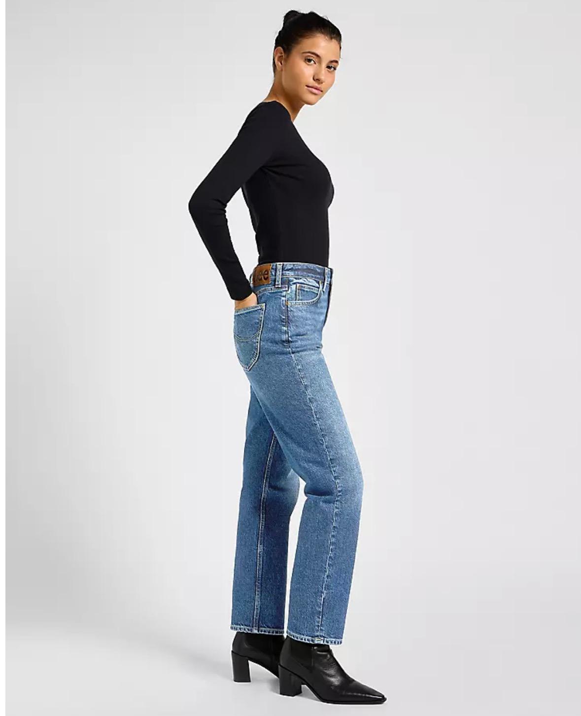 LEE Carol high rise straight classic denim blå, bilde 3 av 5