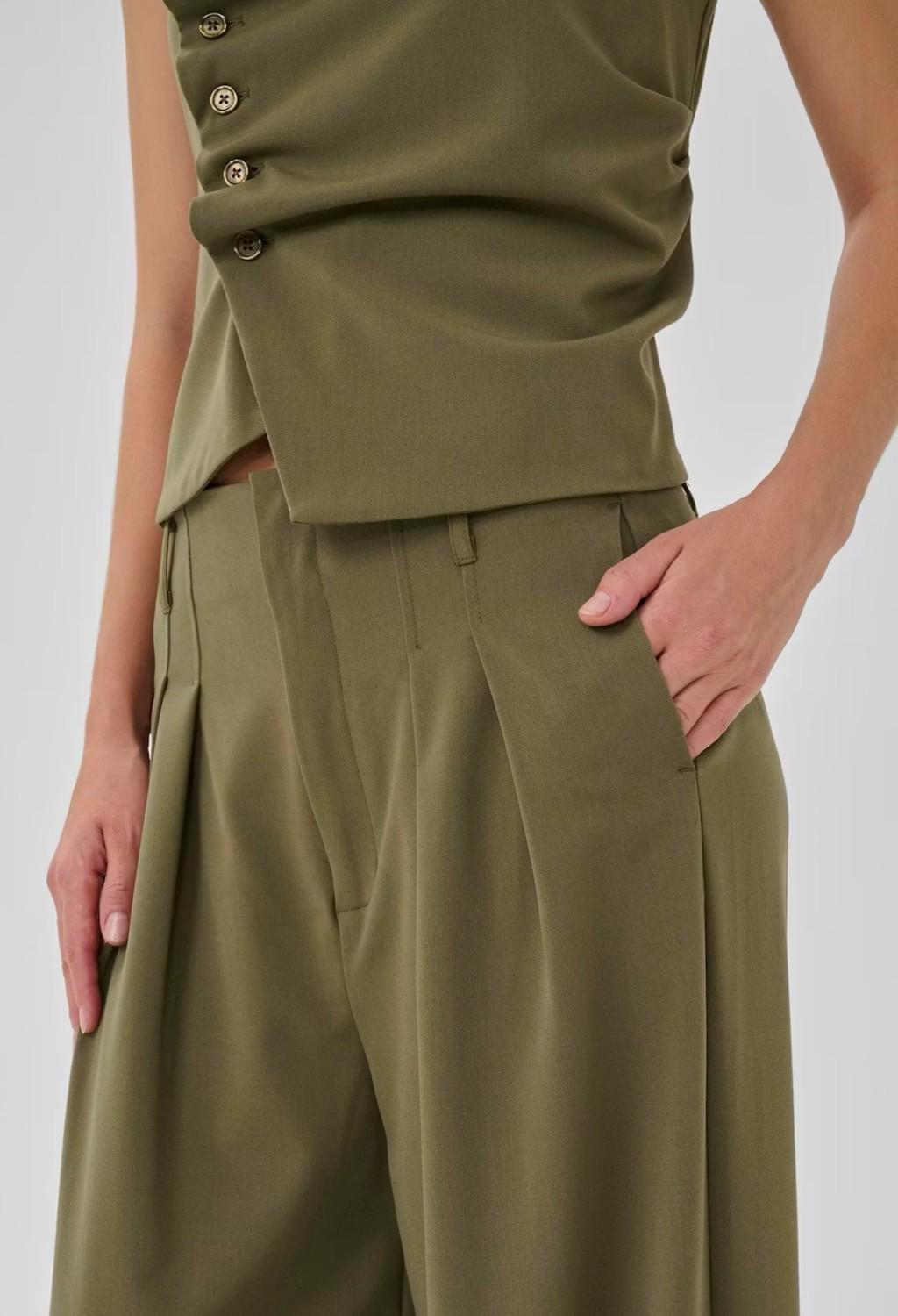 My Essential Wardrobe MWHace sille high wide pant capers grønn, bilde 7 av 12