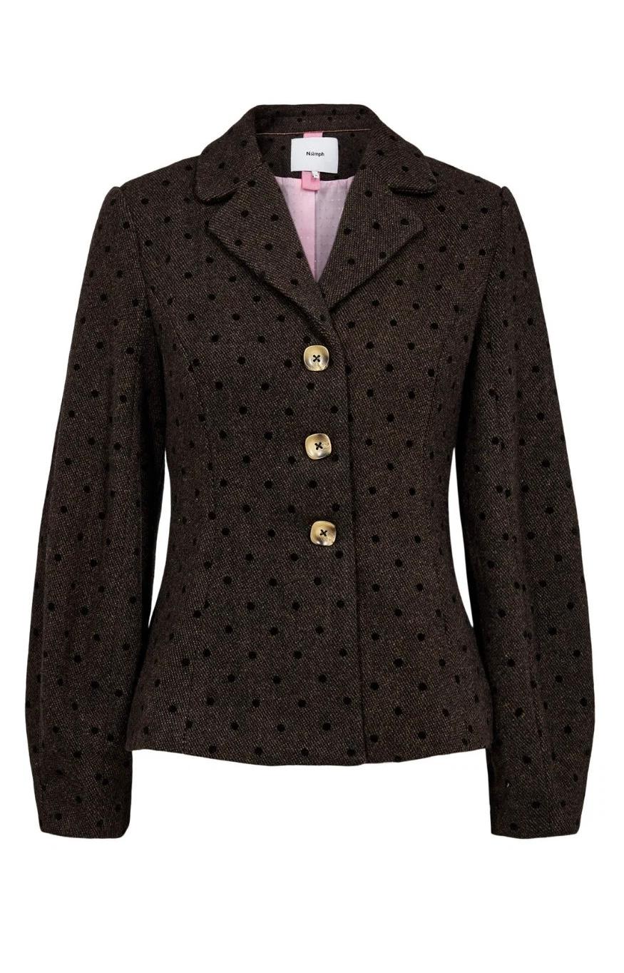 NÜMPH NUamia Blazer brun prikker, bilde 2 av 4