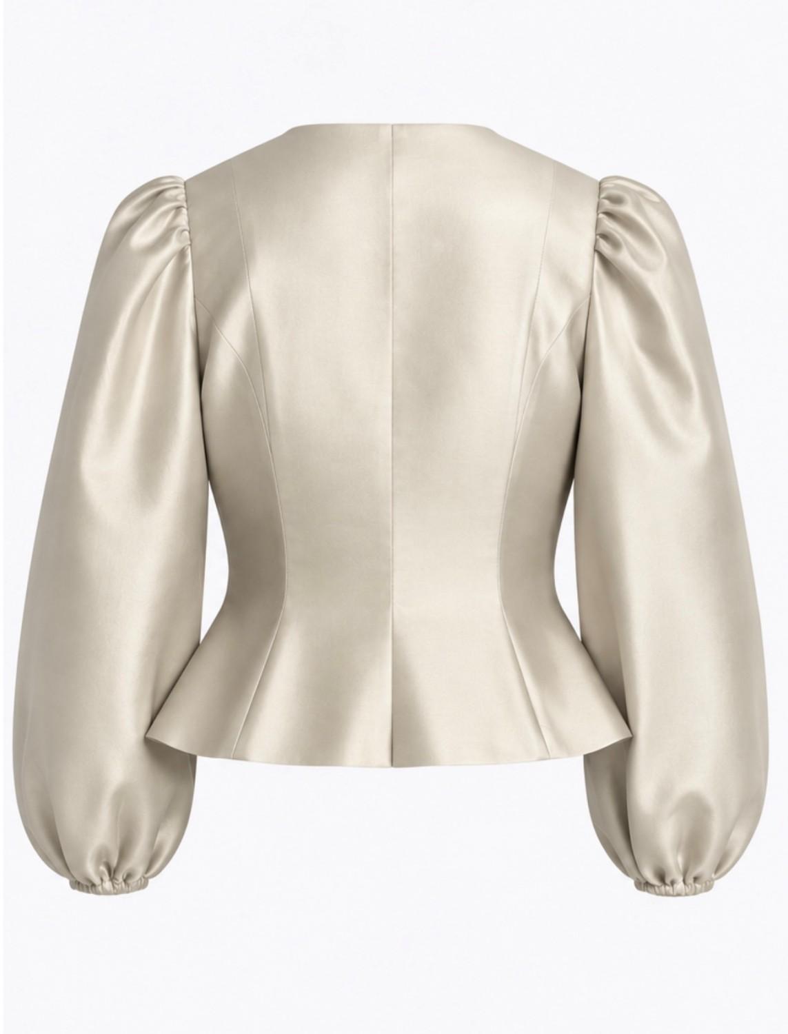 VILA Vishina o-neck shaped top birch, bilde 4 av 5