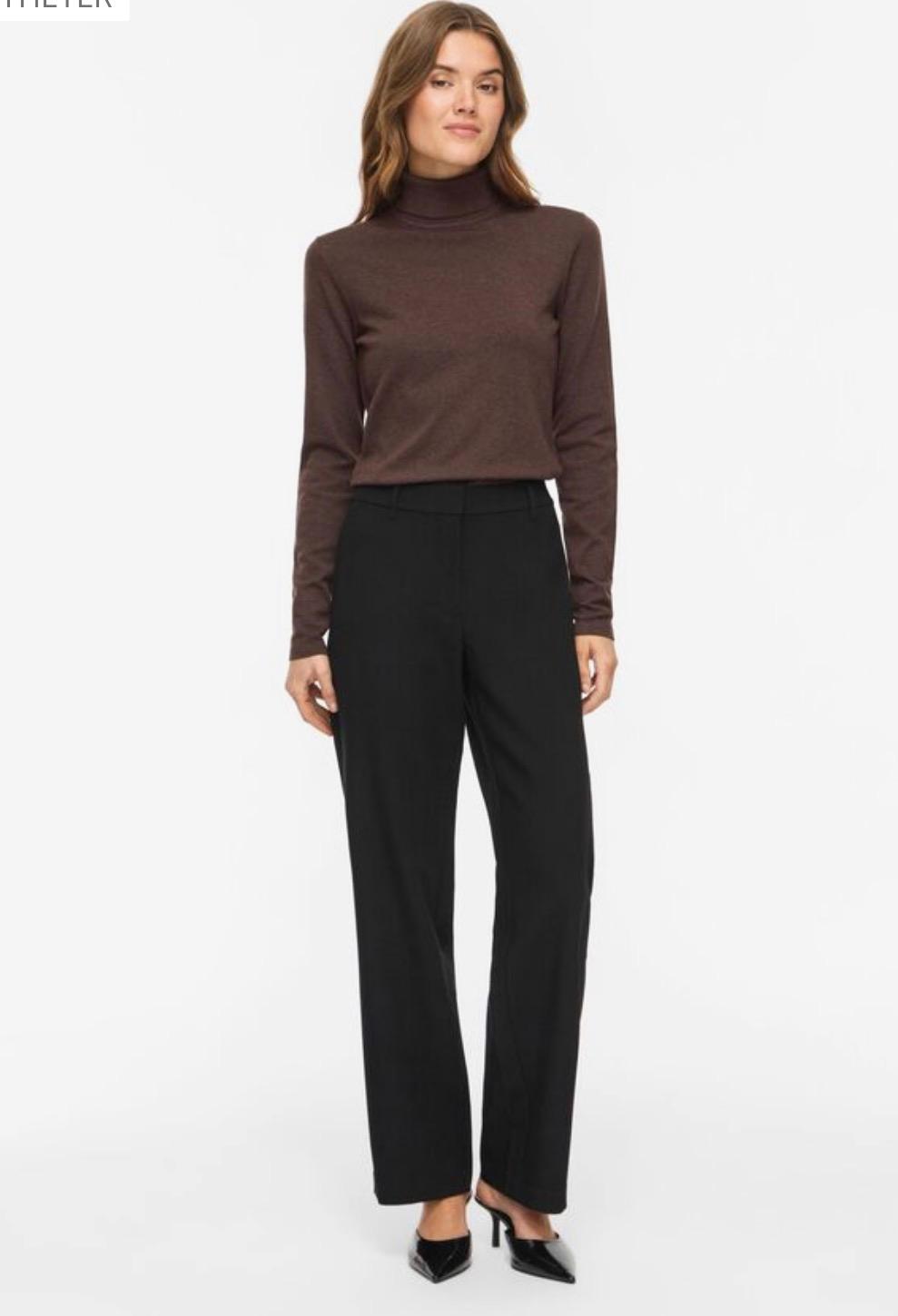 VILA Vimalu rollneck L/S knit top noos coffee bean, bilde 1 av 2