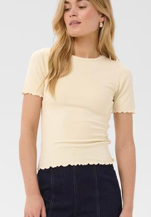 Saint Tropez OlaliaSZ ss t-shirt birch krem, bilde 1 av 4