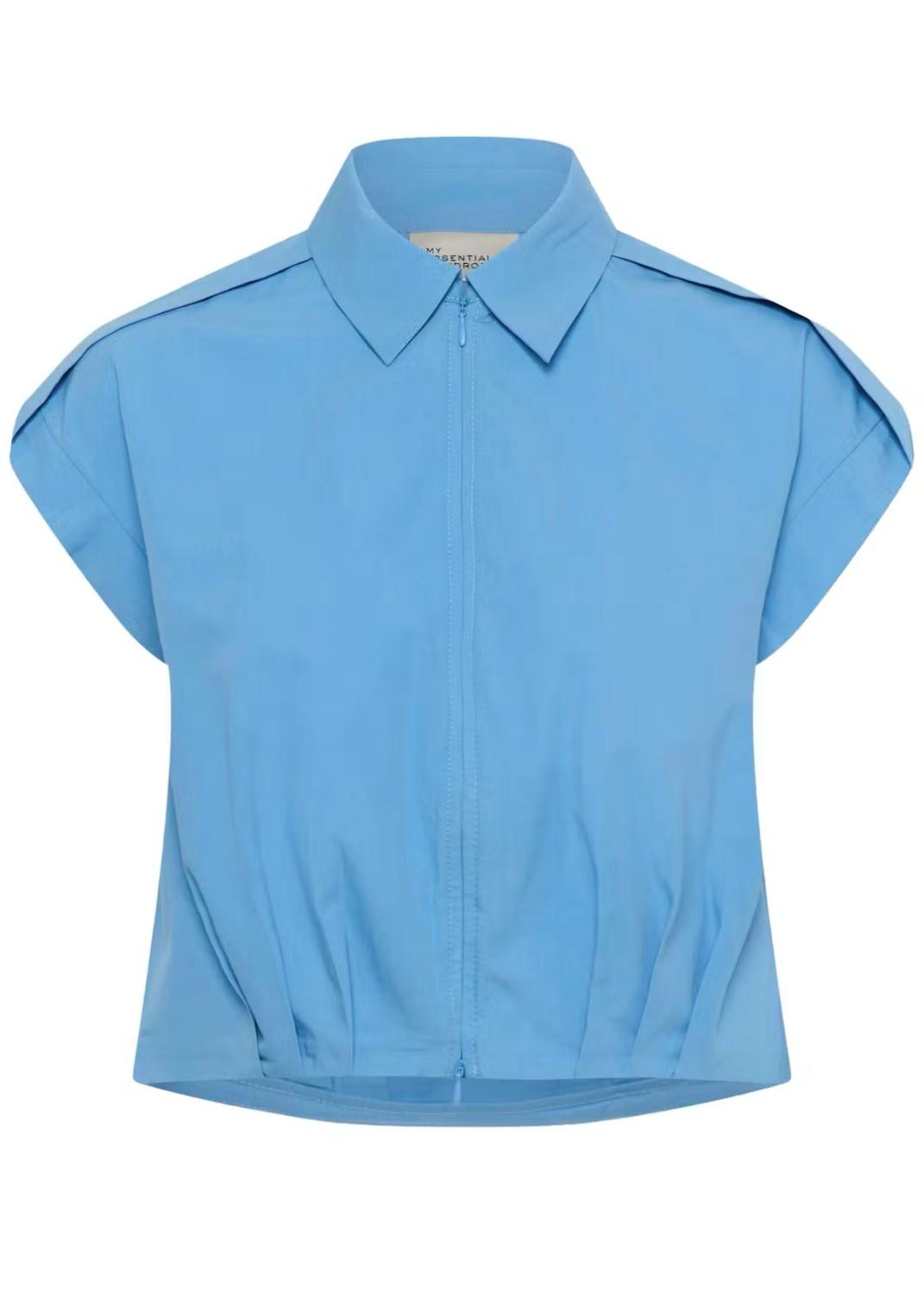 My Essential Wardrobe MWSunna sleeveless shirt m/glidelås blå, bilde 5 av 6