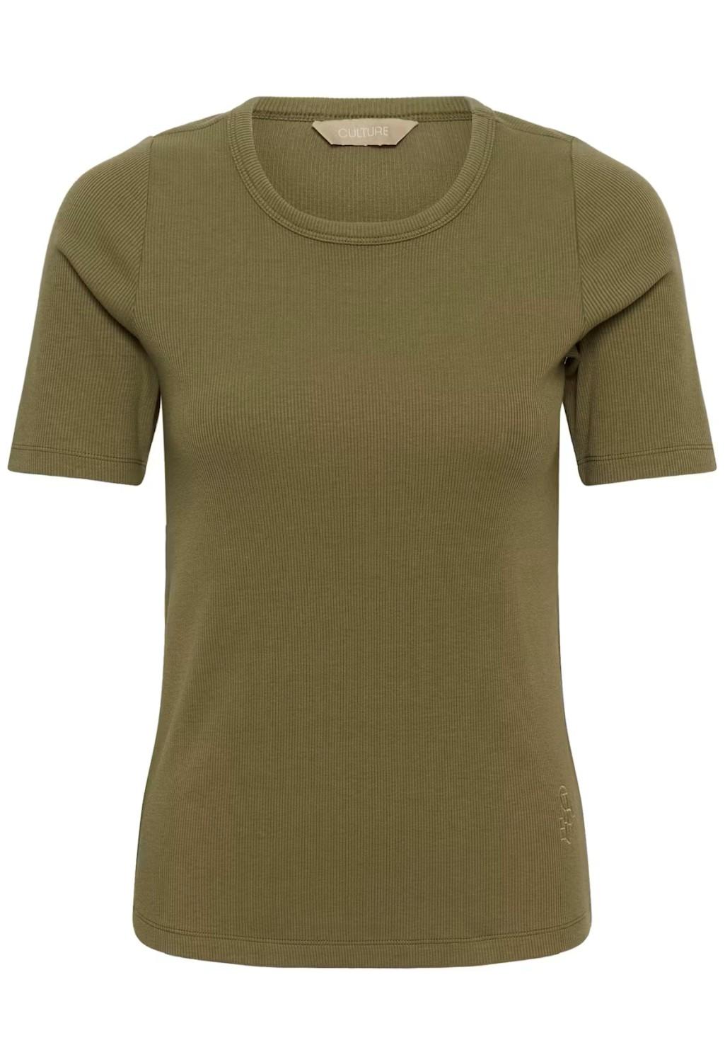 Culture CUalyssa rib t-shirt dusky grønn, bilde 1 av 3
