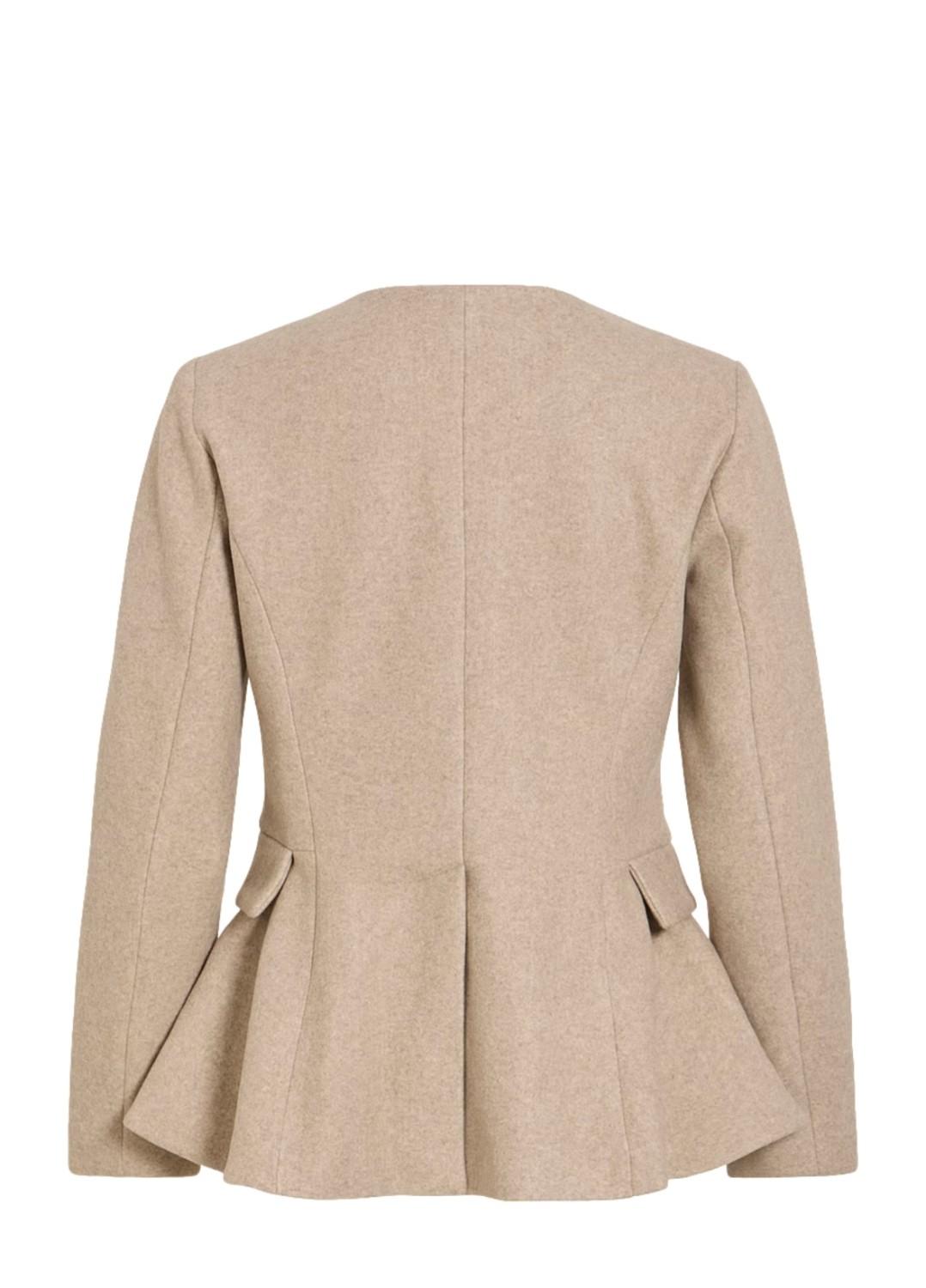 VILA Vzikka l/s waist jacket/bfs natural melange, bilde 4 av 6