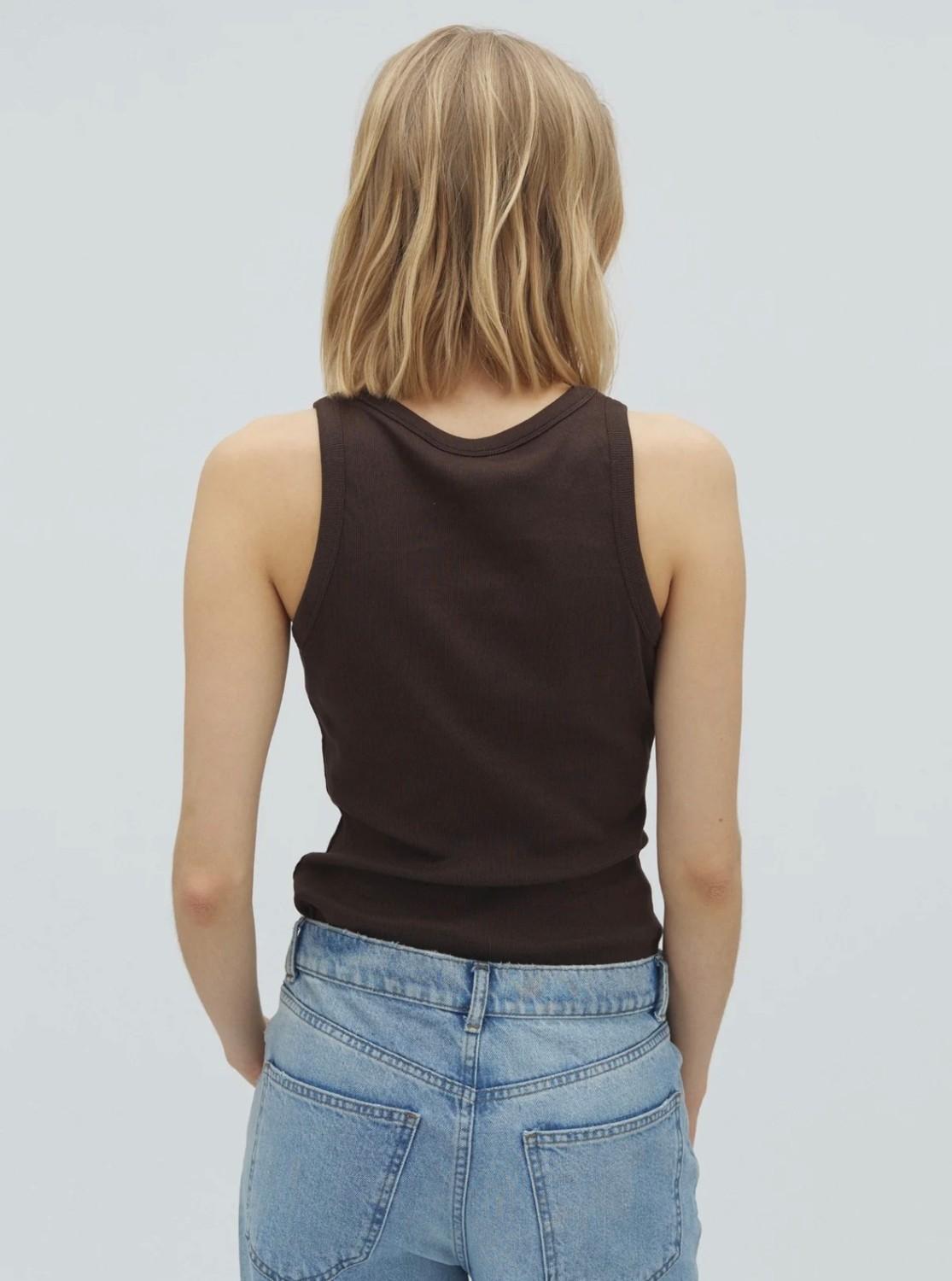 MbyM Evelyn jaxson-m ribbestrikket singlet brun, bilde 2 av 3