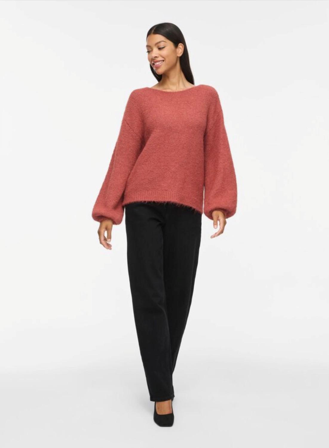 VILA Vimarley L/S knit pullover-noos mersale/melange, bilde 2 av 5