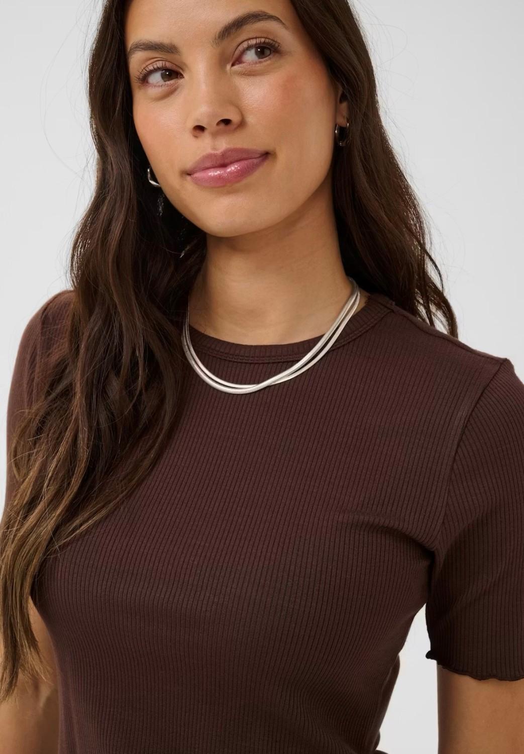 Saint Tropez OlaliaSZ ss t-shirt chocolate brun, bilde 5 av 6