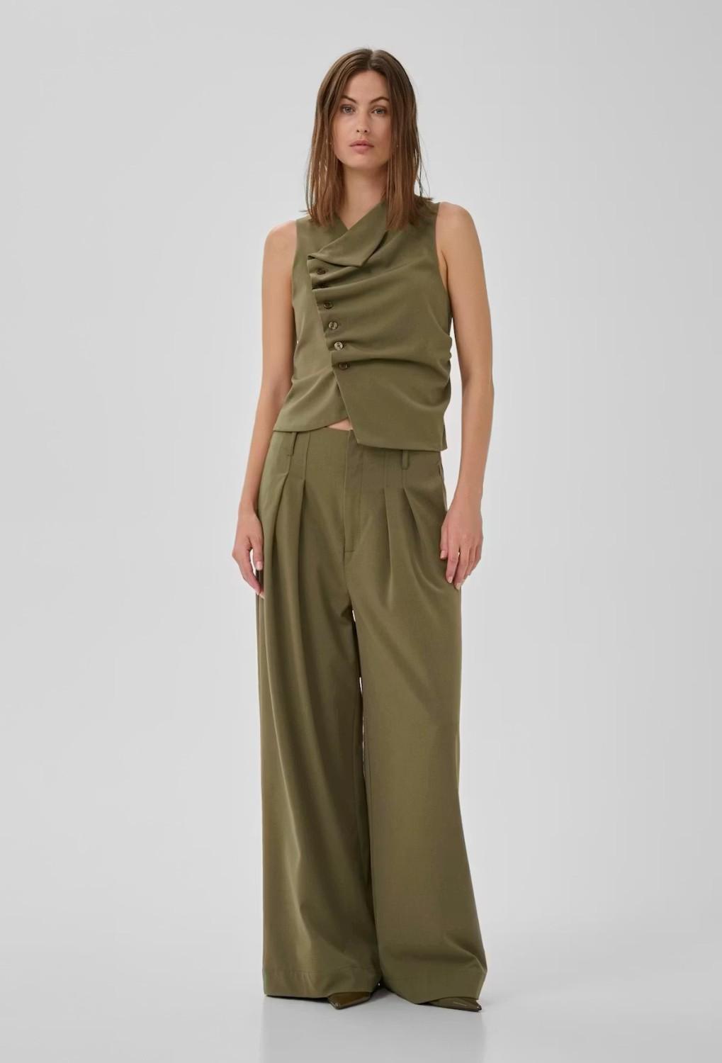My Essential Wardrobe MWHace sille high wide pant capers grønn, bilde 3 av 12