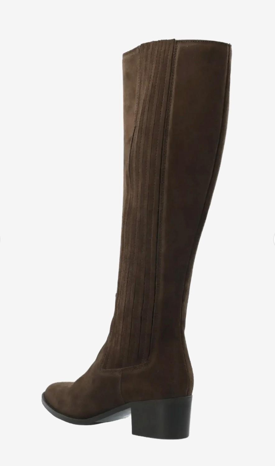 BIANCO BIACAROL Chelsea knee high boot Suede brun, bilde 2 av 3
