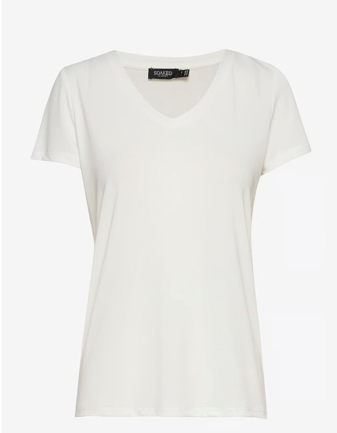Soaked In Luxury SLColumbine v-neck ss hvit, bilde 1 av 3