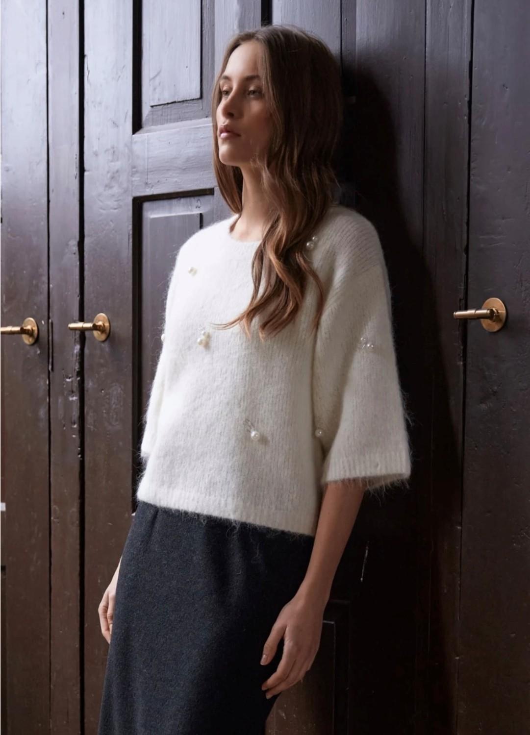 Rüe De Femme Dora knit off white, bilde 2 av 2