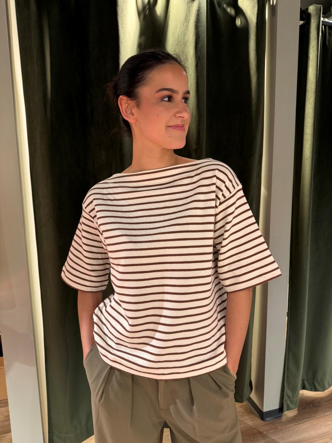 Soaked In Luxury SLlngia sweatshirt striper krem, bilde 1 av 3