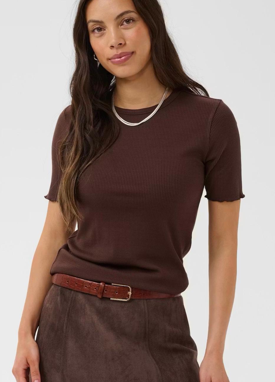 Saint Tropez OlaliaSZ ss t-shirt chocolate brun, bilde 3 av 6