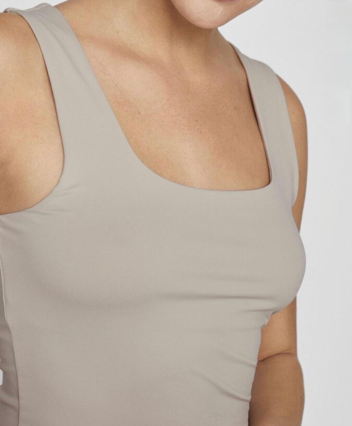 VILA Vikenza Tank Top silver grey beige, bilde 3 av 5
