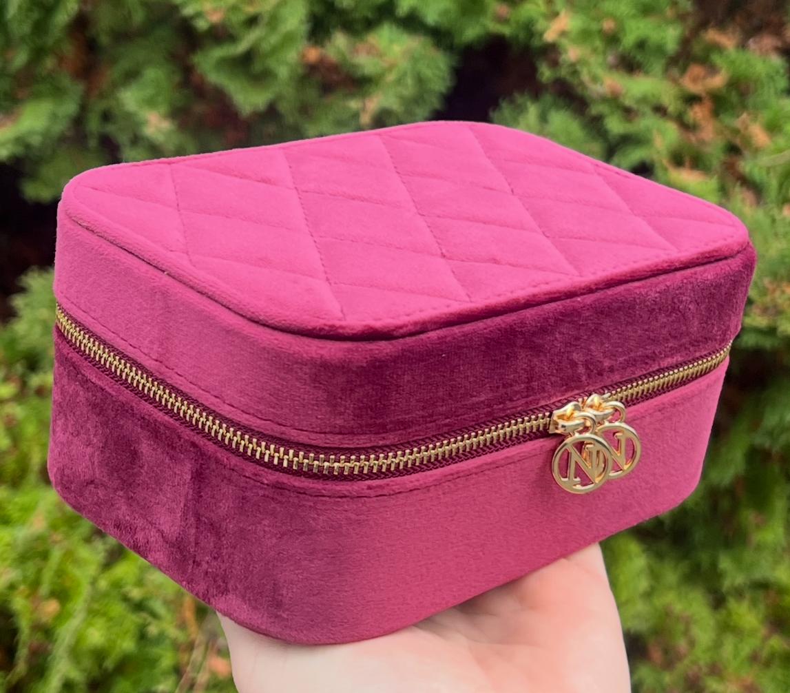 NORA Jewelry box l velvet burgunder, bilde 2 av 2