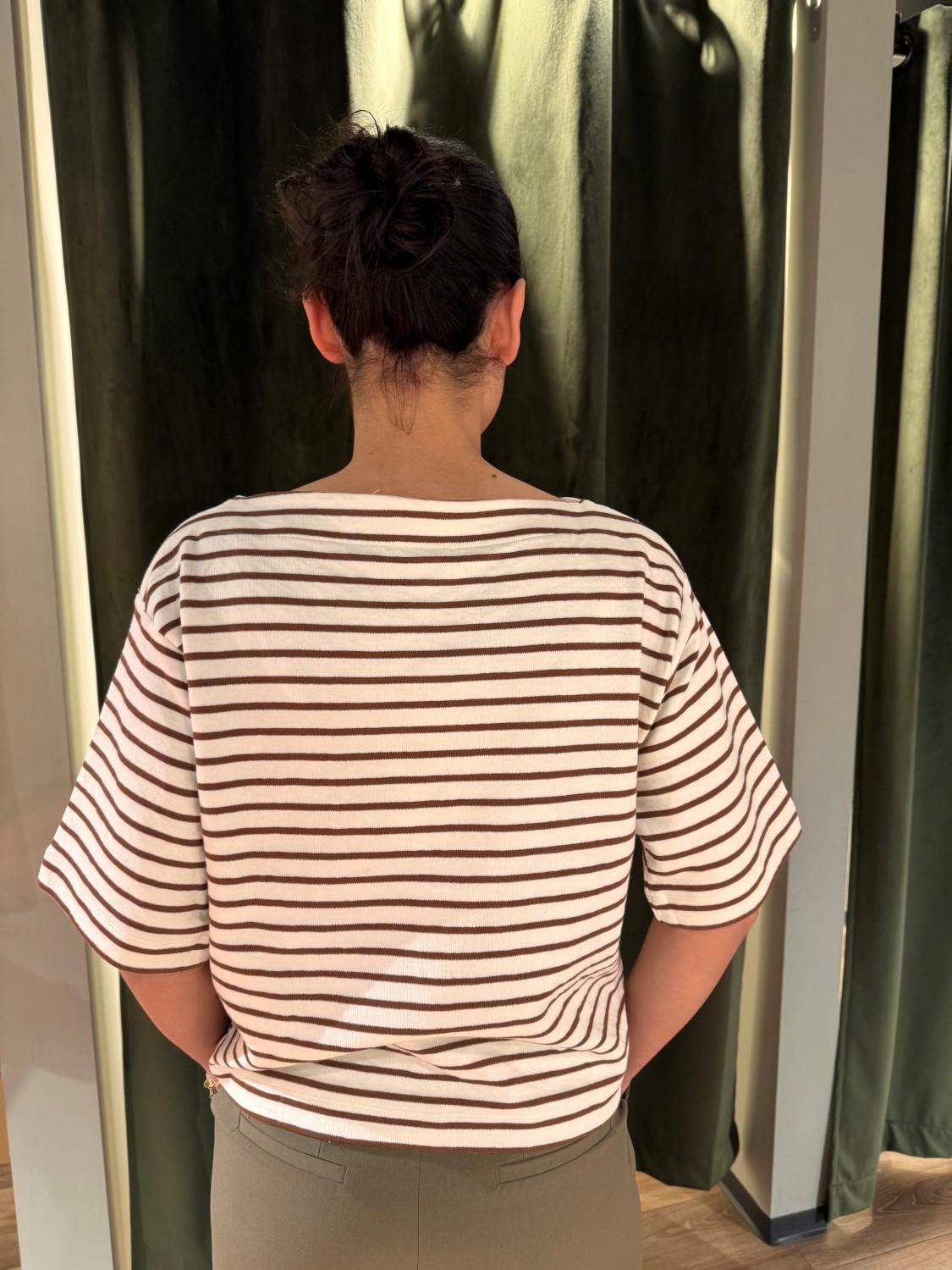 Soaked In Luxury SLlngia sweatshirt striper krem, bilde 3 av 3