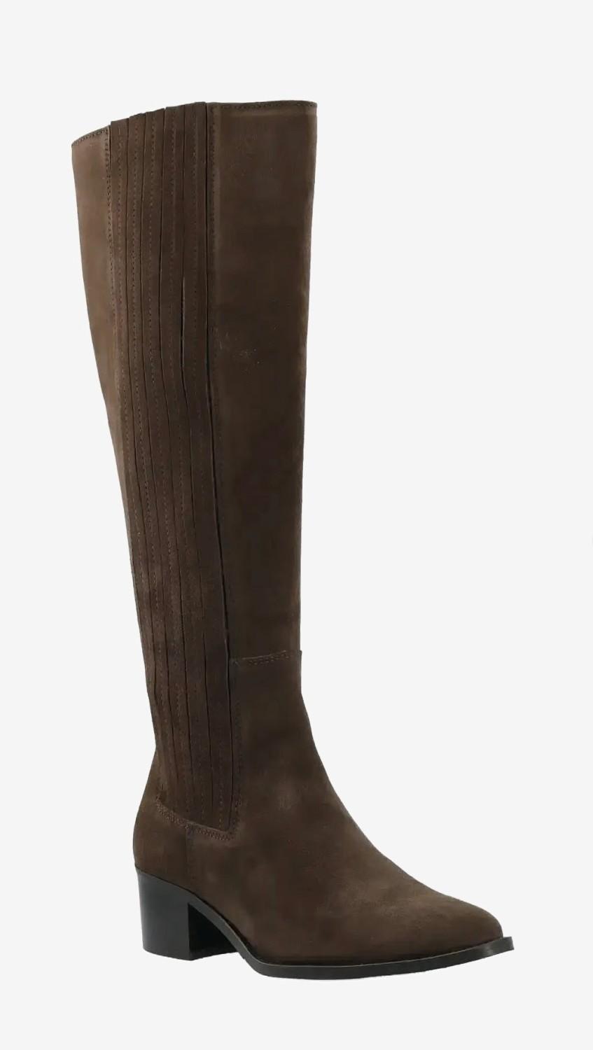 BIANCO BIACAROL Chelsea knee high boot Suede brun, bilde 1 av 3