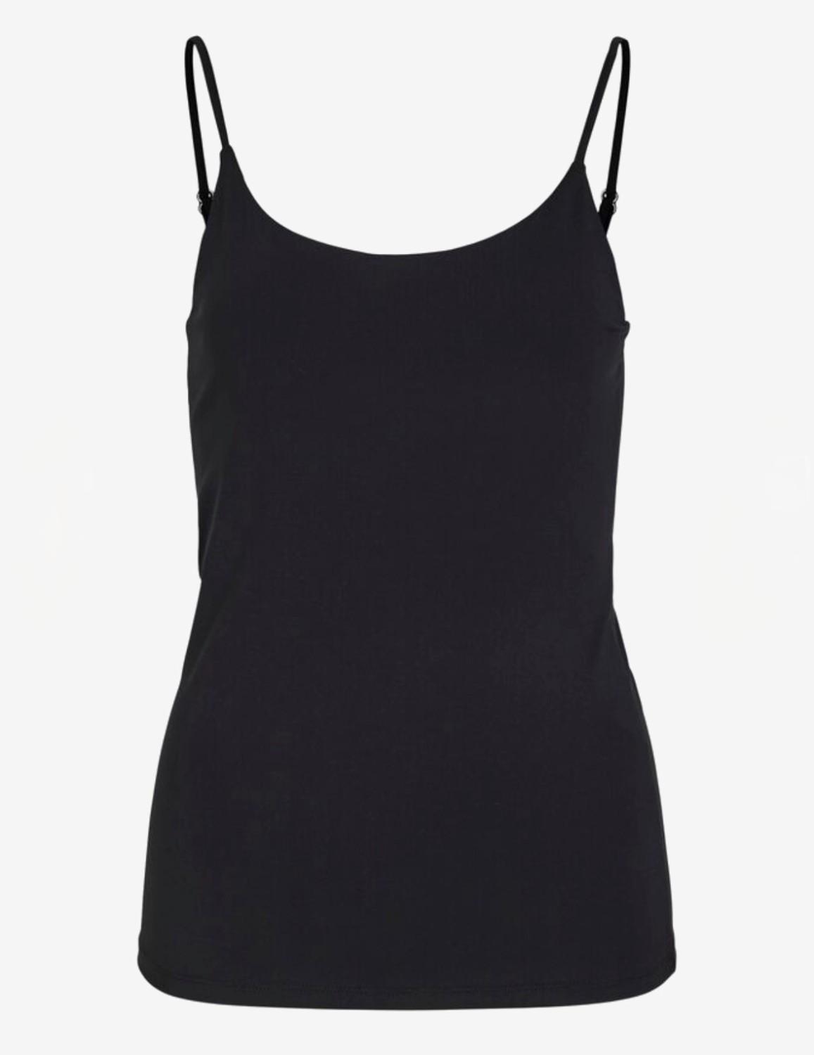 VILA VIKENZA singlet tynn stropp sort noos, bilde 1 av 4
