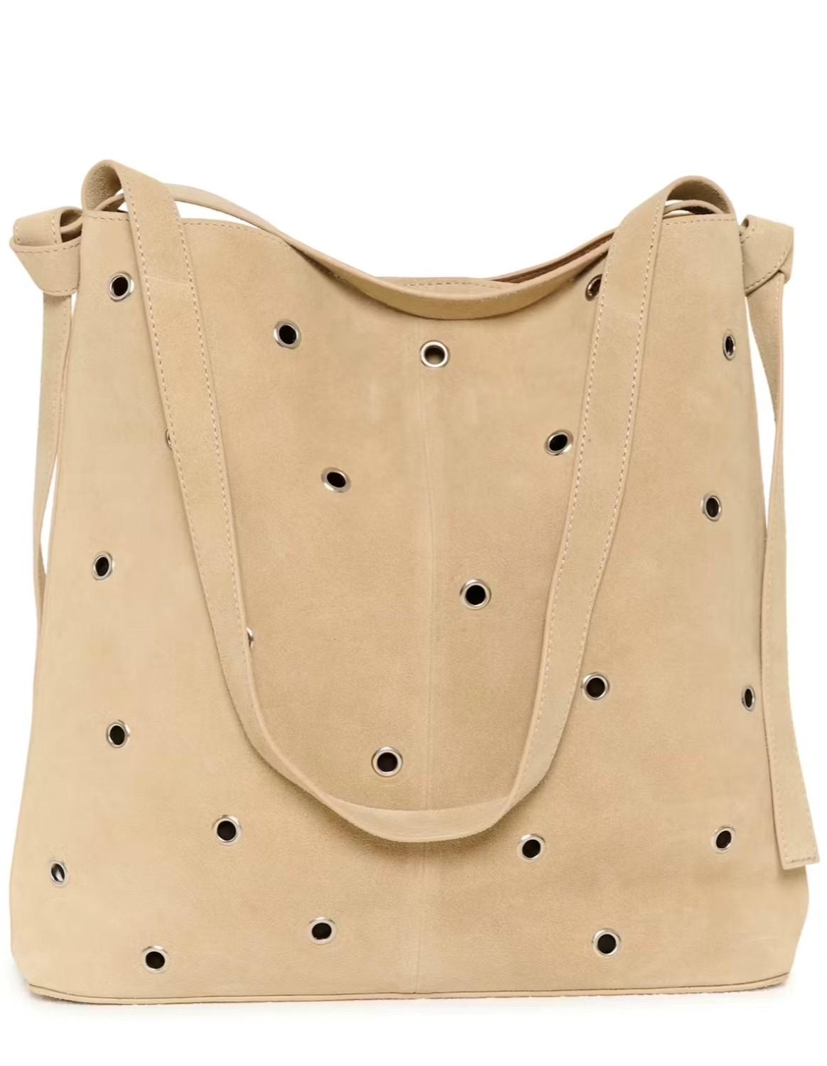 Soaked In Luxury SLCalilje Eyelets Suede Bag Sand, bilde 2 av 2