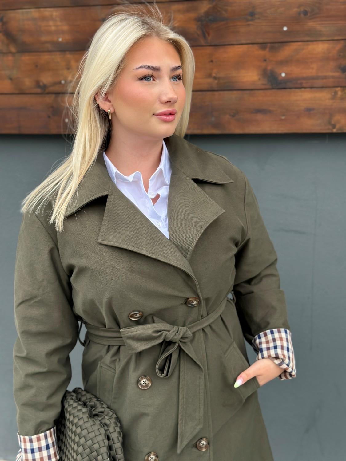 Pulz PZDeima Trench coat Military olive, bilde 2 av 3