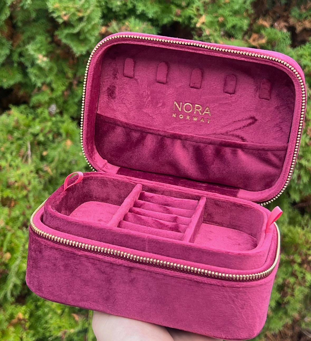 NORA Jewelry box l velvet burgunder, bilde 1 av 2