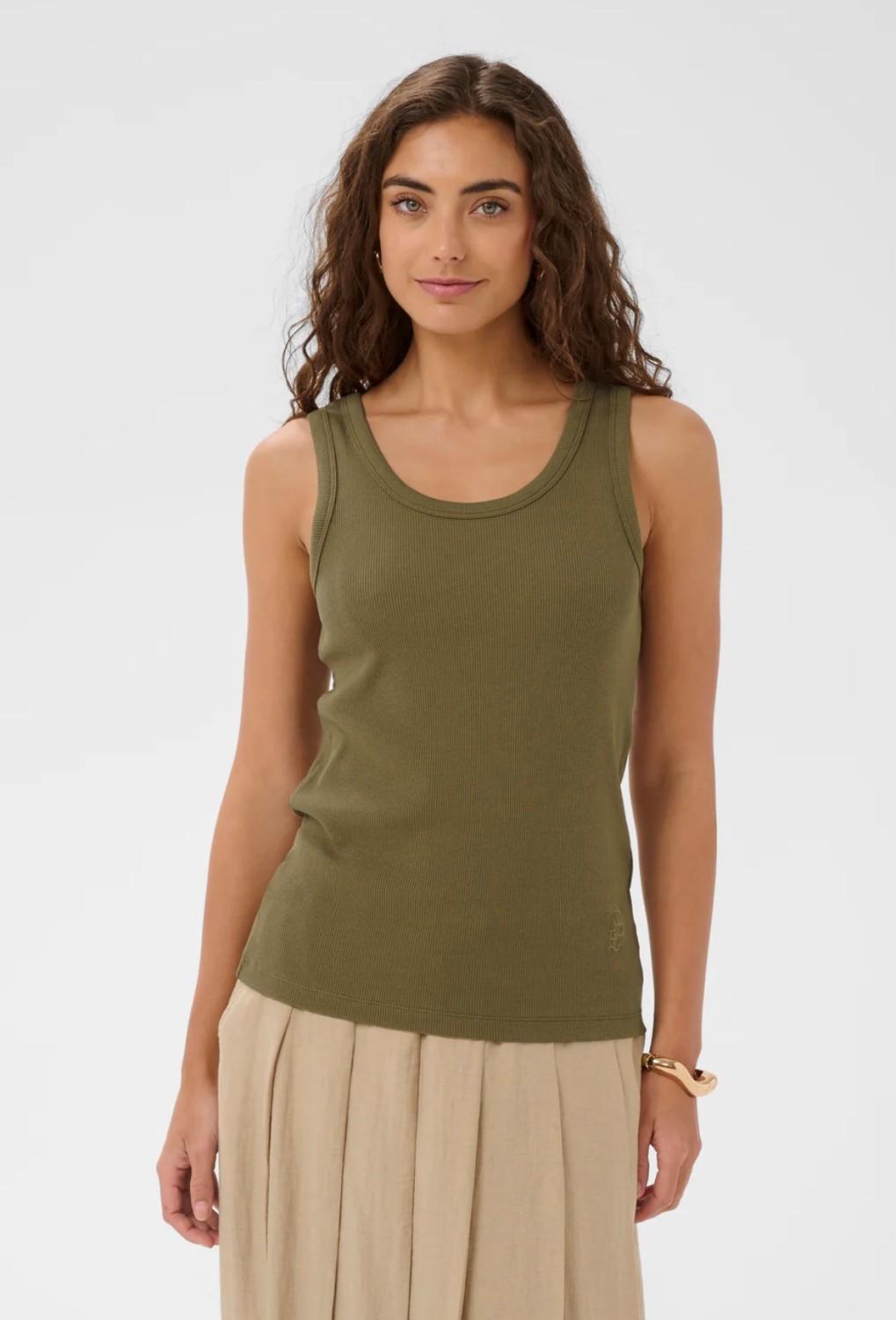 Culture CUalyssa rib tanktop dusky grønn, bilde 3 av 4