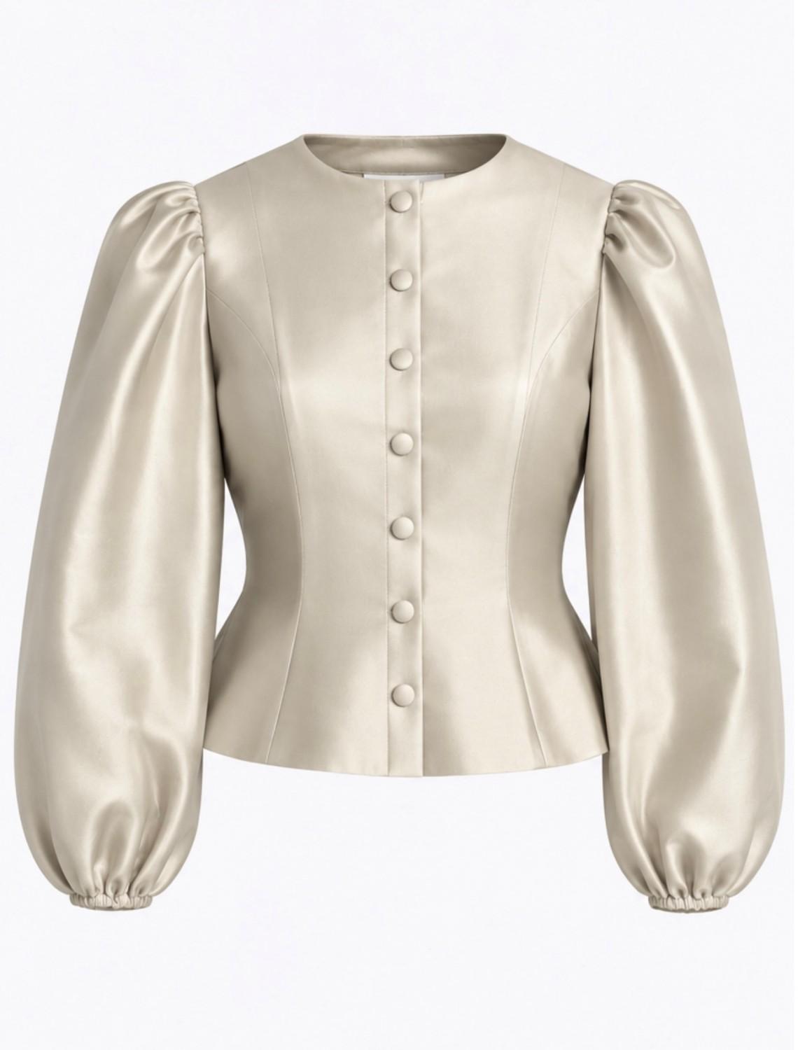 VILA Vishina o-neck shaped top birch, bilde 3 av 5