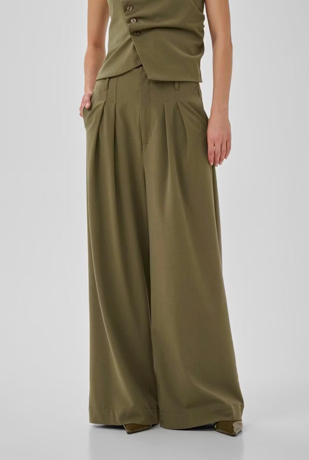 My Essential Wardrobe MWHace sille high wide pant capers grønn, bilde 4 av 12