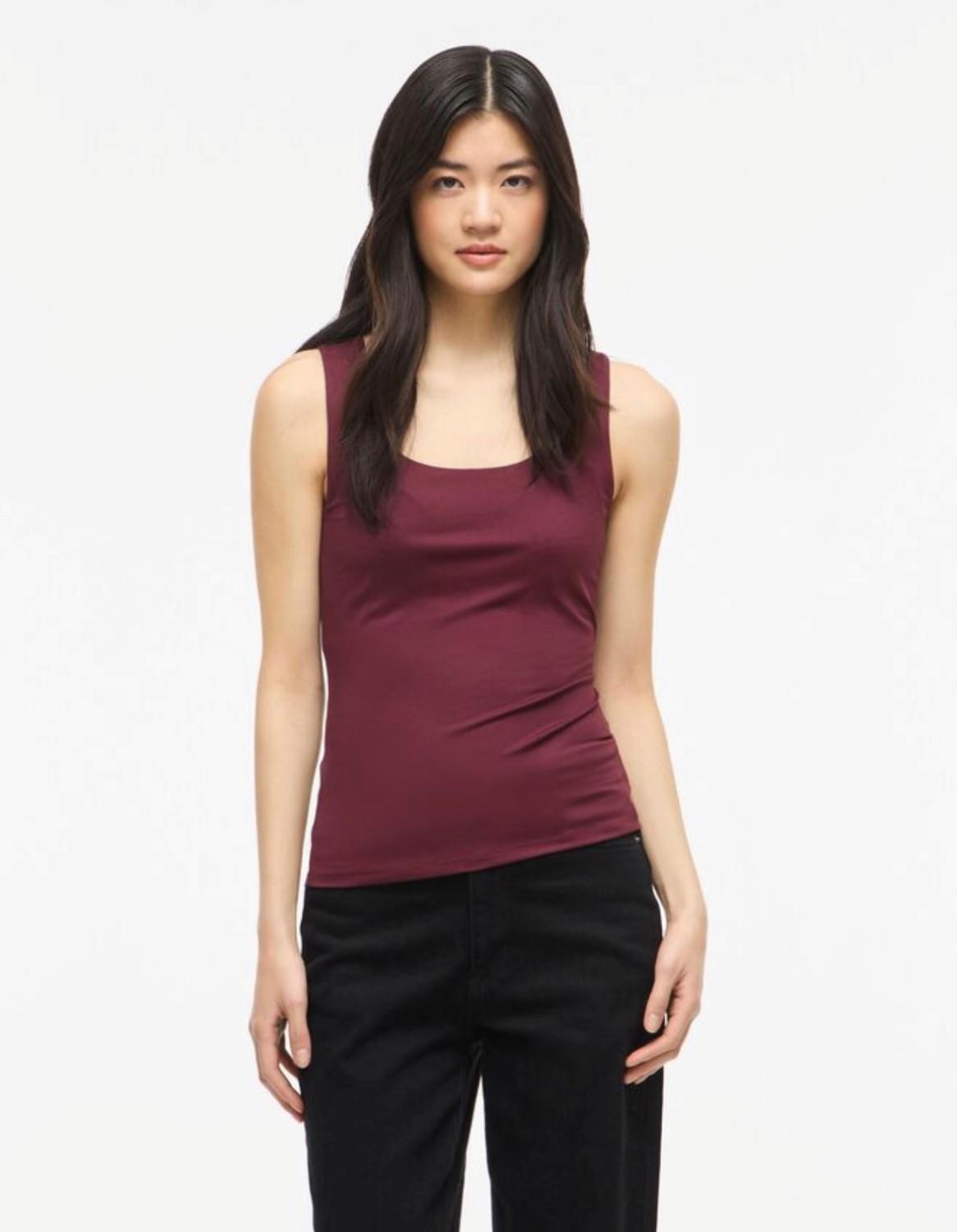 VILA Vikenza Tank Top port royale burgunder noos, bilde 5 av 6