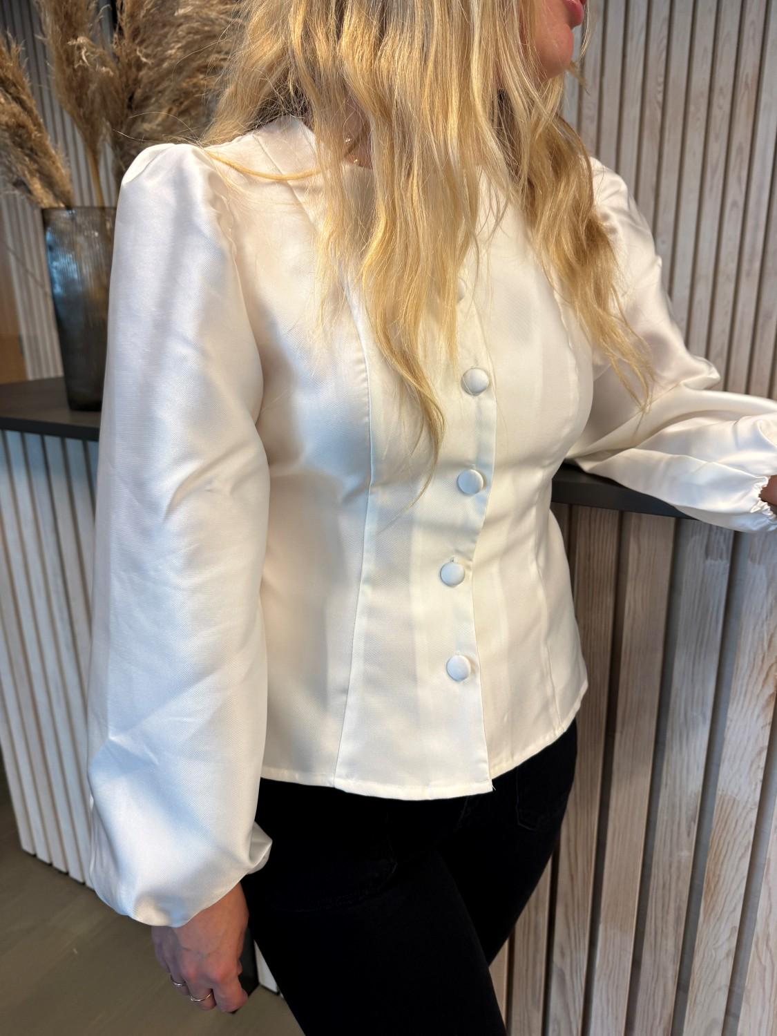 VILA Vishina o-neck shaped top birch, bilde 2 av 5