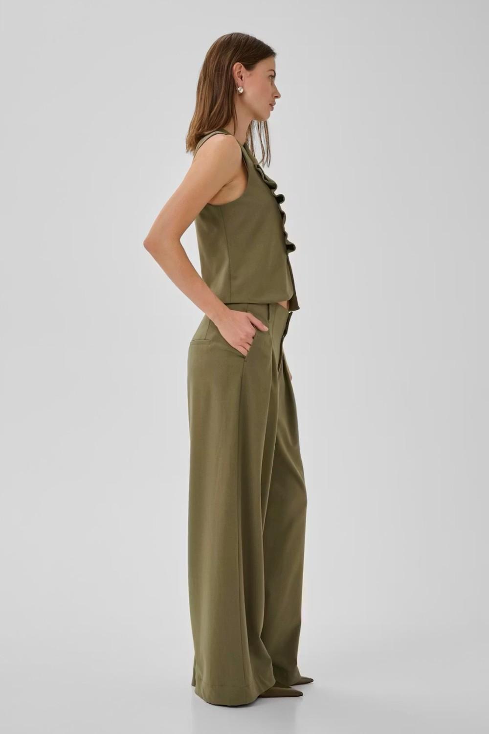 My Essential Wardrobe MWHace sille high wide pant capers grønn, bilde 6 av 12