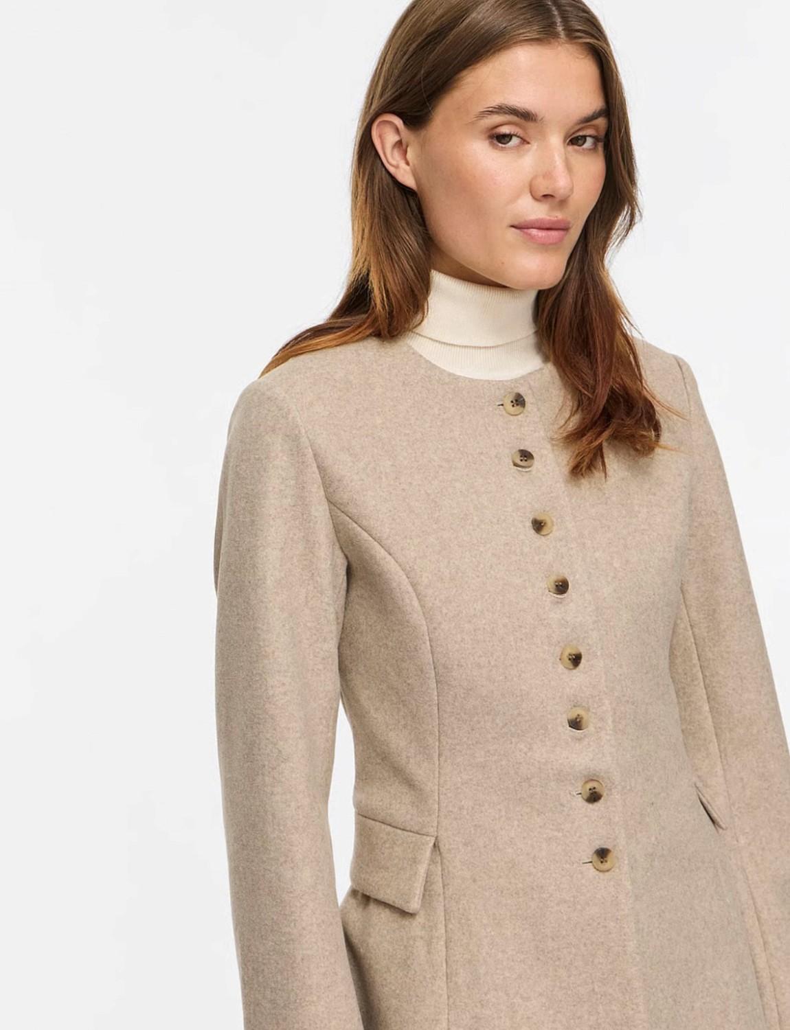 VILA Vzikka l/s waist jacket/bfs natural melange, bilde 2 av 6