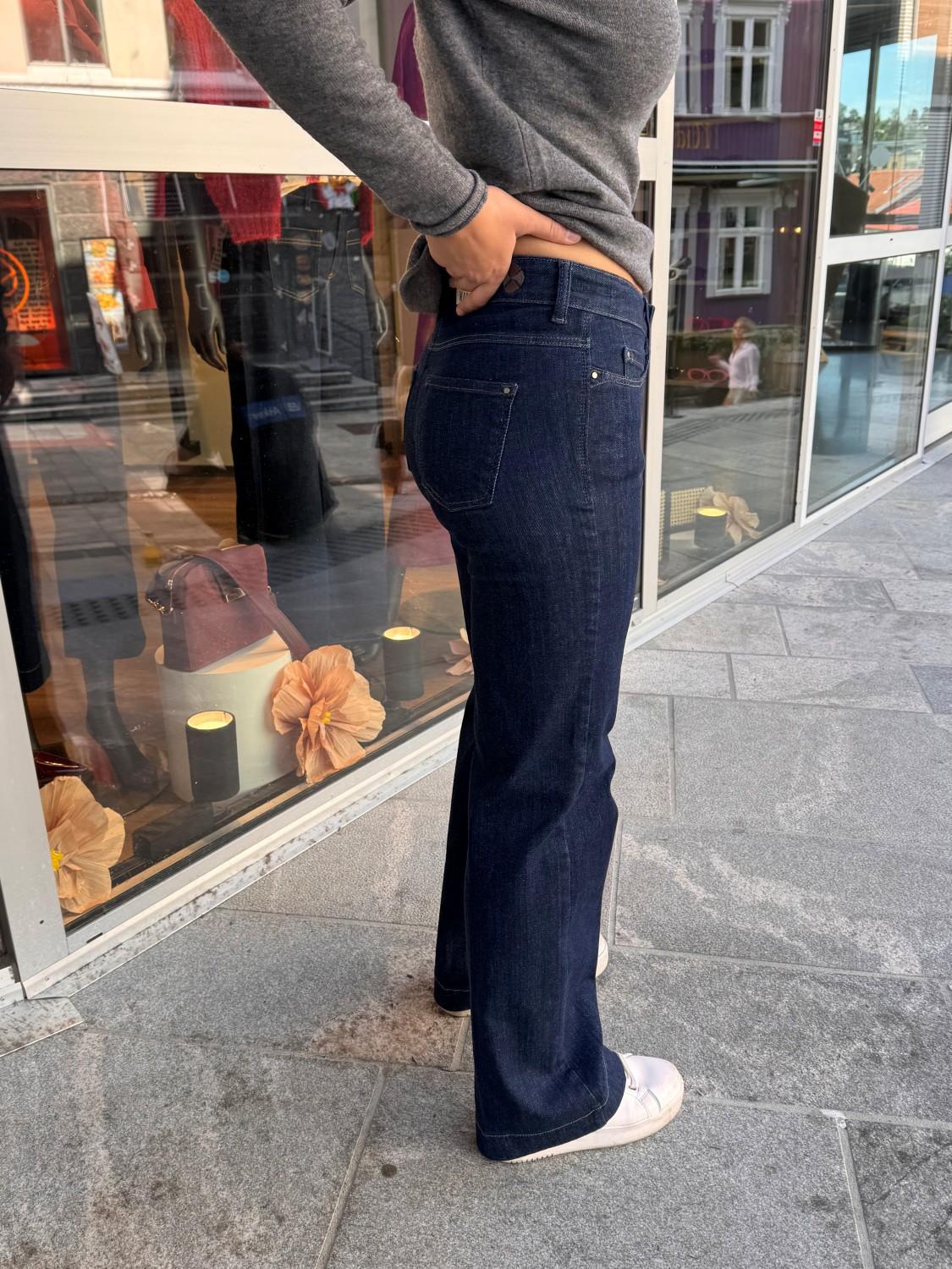 MAC Dream wide leg authentic dark denim D683 blå, bilde 5 av 7