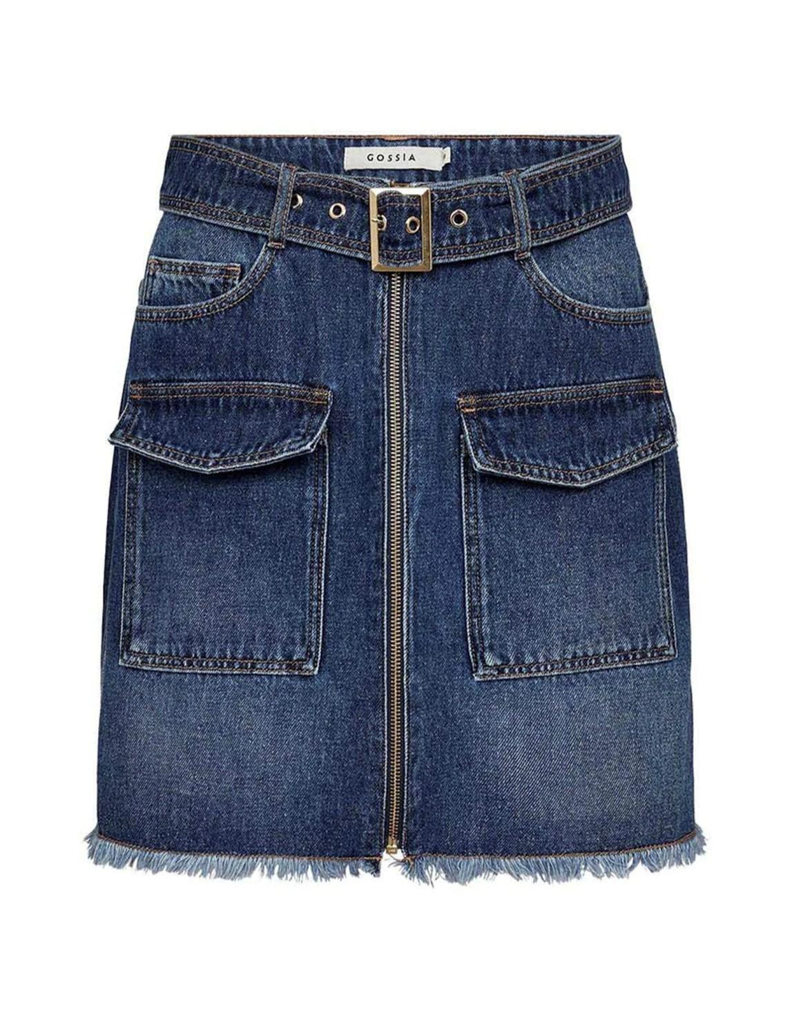 Gossia LizGO Skirt dark blue wash denim, bilde 1 av 3