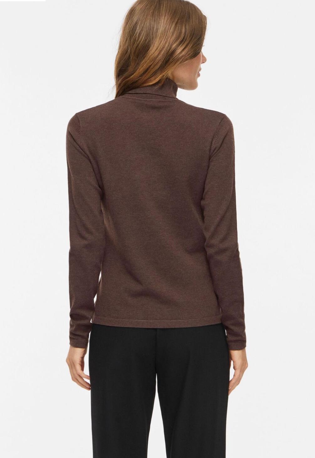 VILA Vimalu rollneck L/S knit top noos coffee bean, bilde 2 av 2