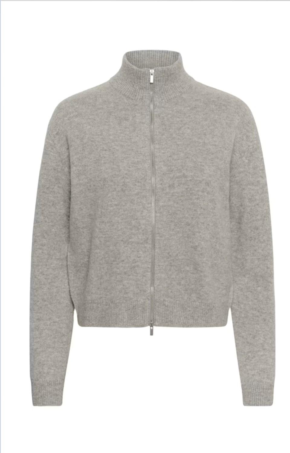 My Essential Wardrobe MWTracy knit zipcardigan Grå, bilde 3 av 4