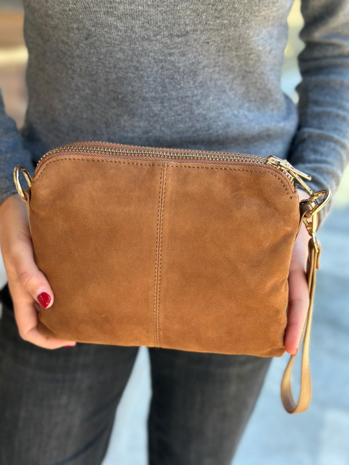 BUTTERFLY CPH Suede Clutch Camel, bilde 2 av 2