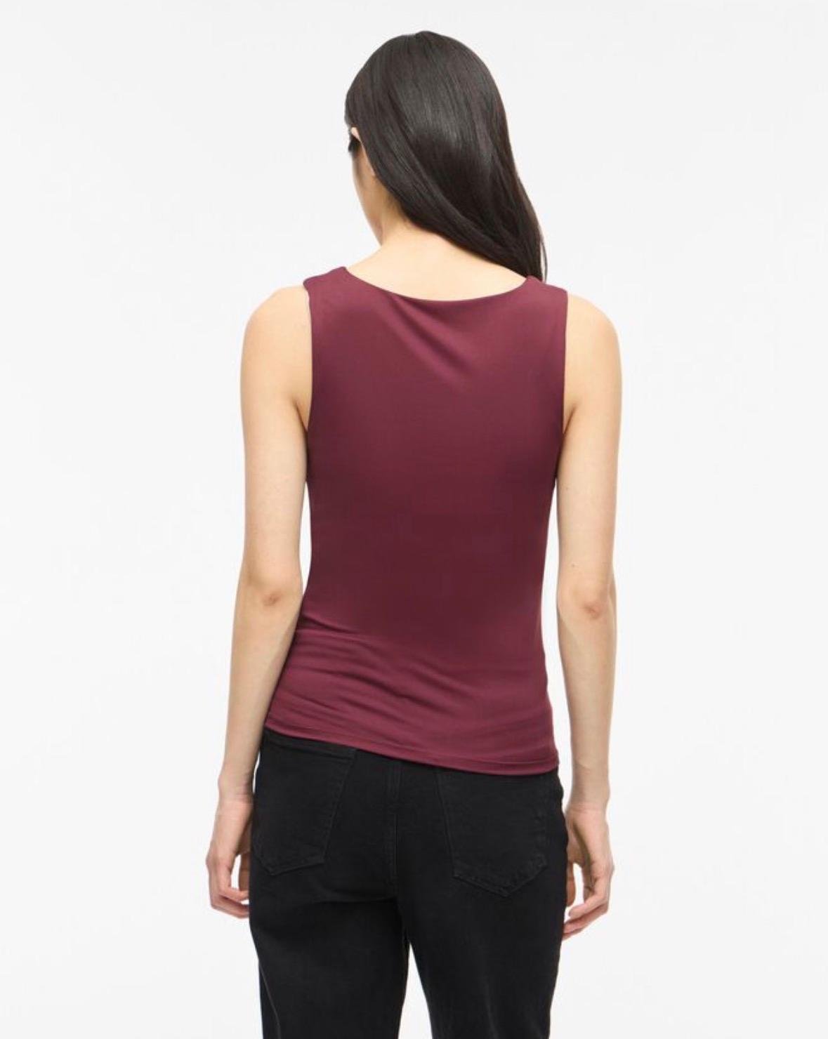 VILA Vikenza Tank Top port royale burgunder noos, bilde 6 av 6