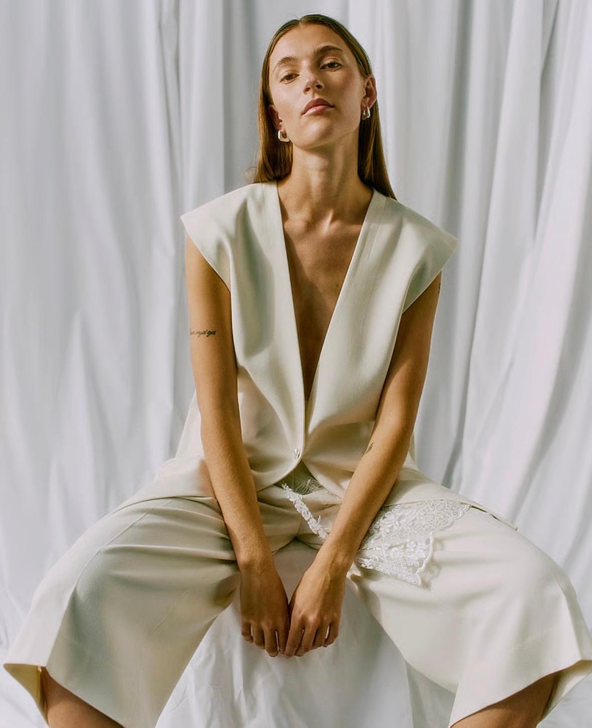 Copenhagen Muse CMTailor pant jet stream krem, bilde 2 av 5