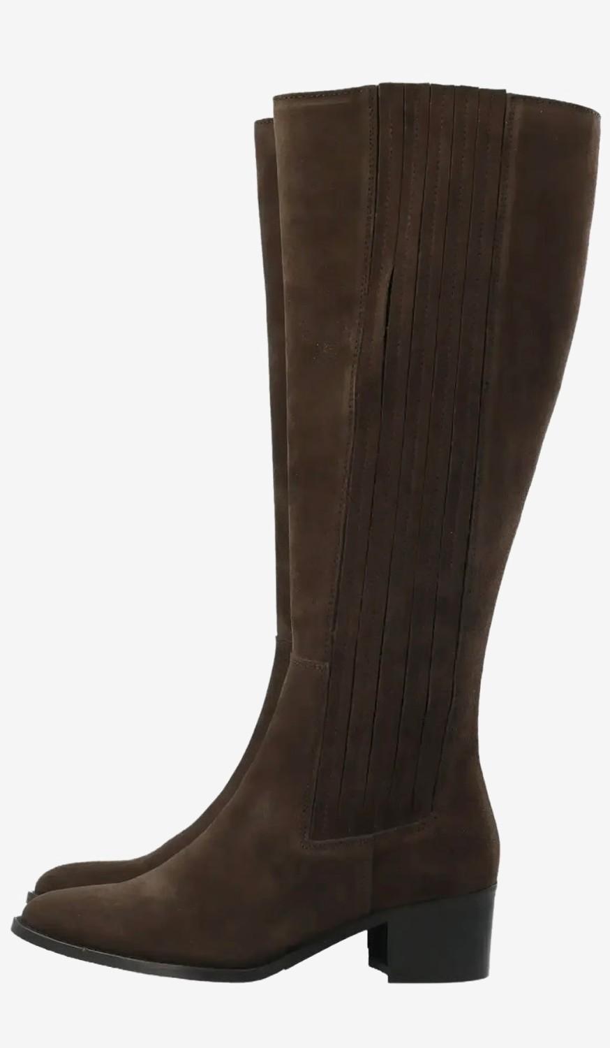 BIANCO BIACAROL Chelsea knee high boot Suede brun, bilde 3 av 3