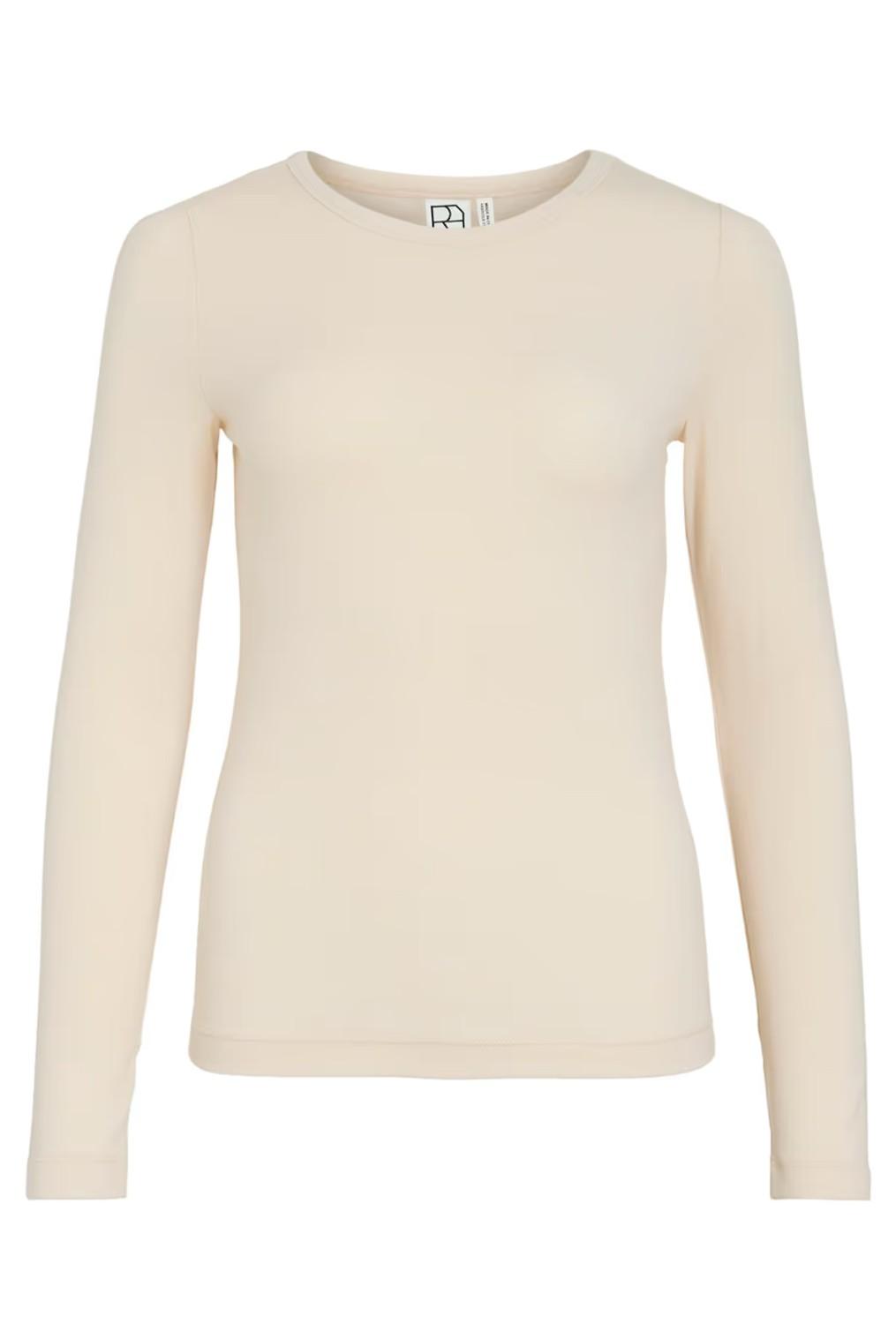ROUGE EDIT ROUMAPLE l/s o-neck tee/2/pf birch off-white, bilde 1 av 2