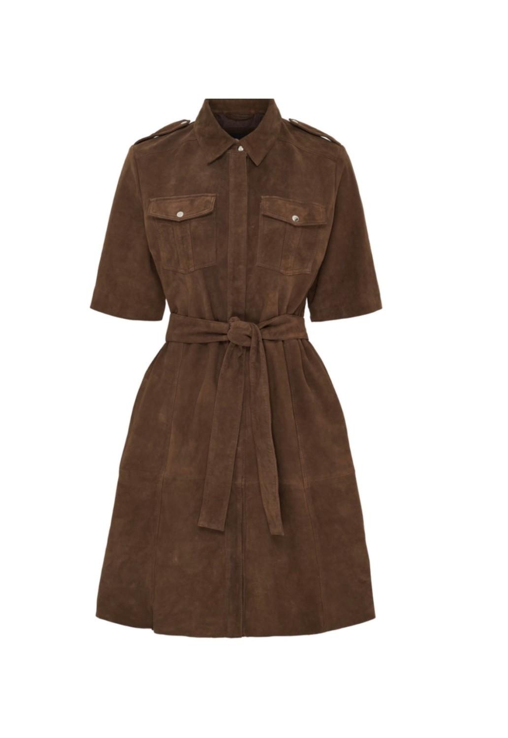 BUTTERFLY CPH Suede dress w. chest pockets chocolate, bilde 1 av 1