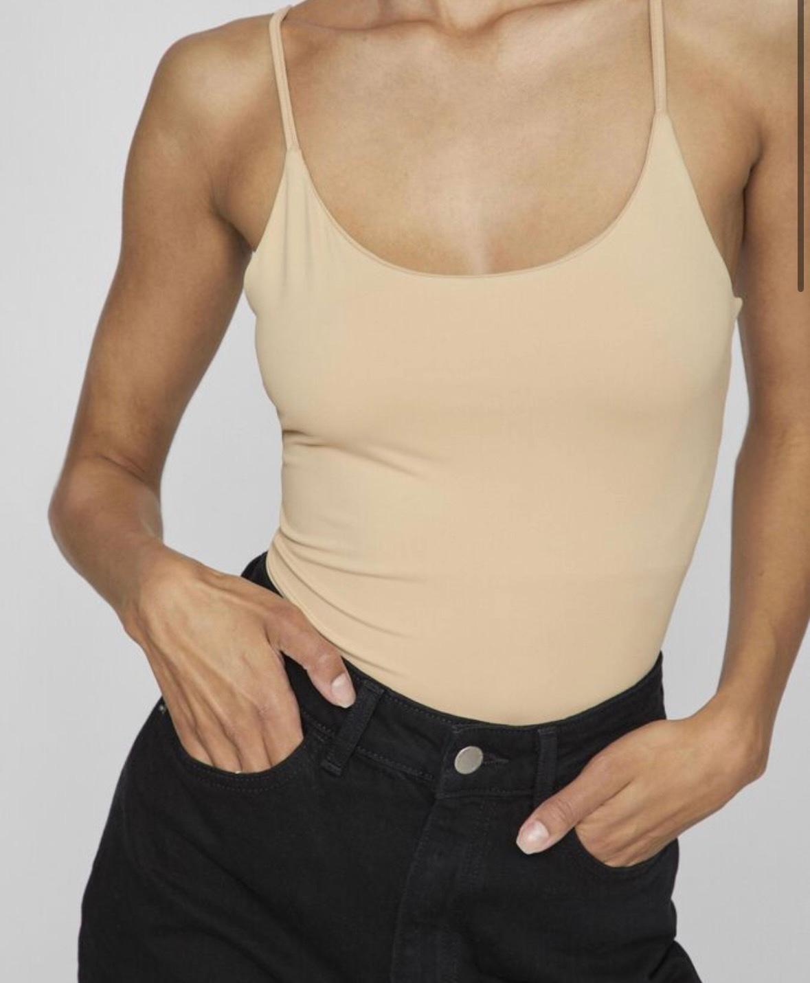 VILA VIKENZA singlet tynn stropp cuban sand noos, bilde 3 av 5