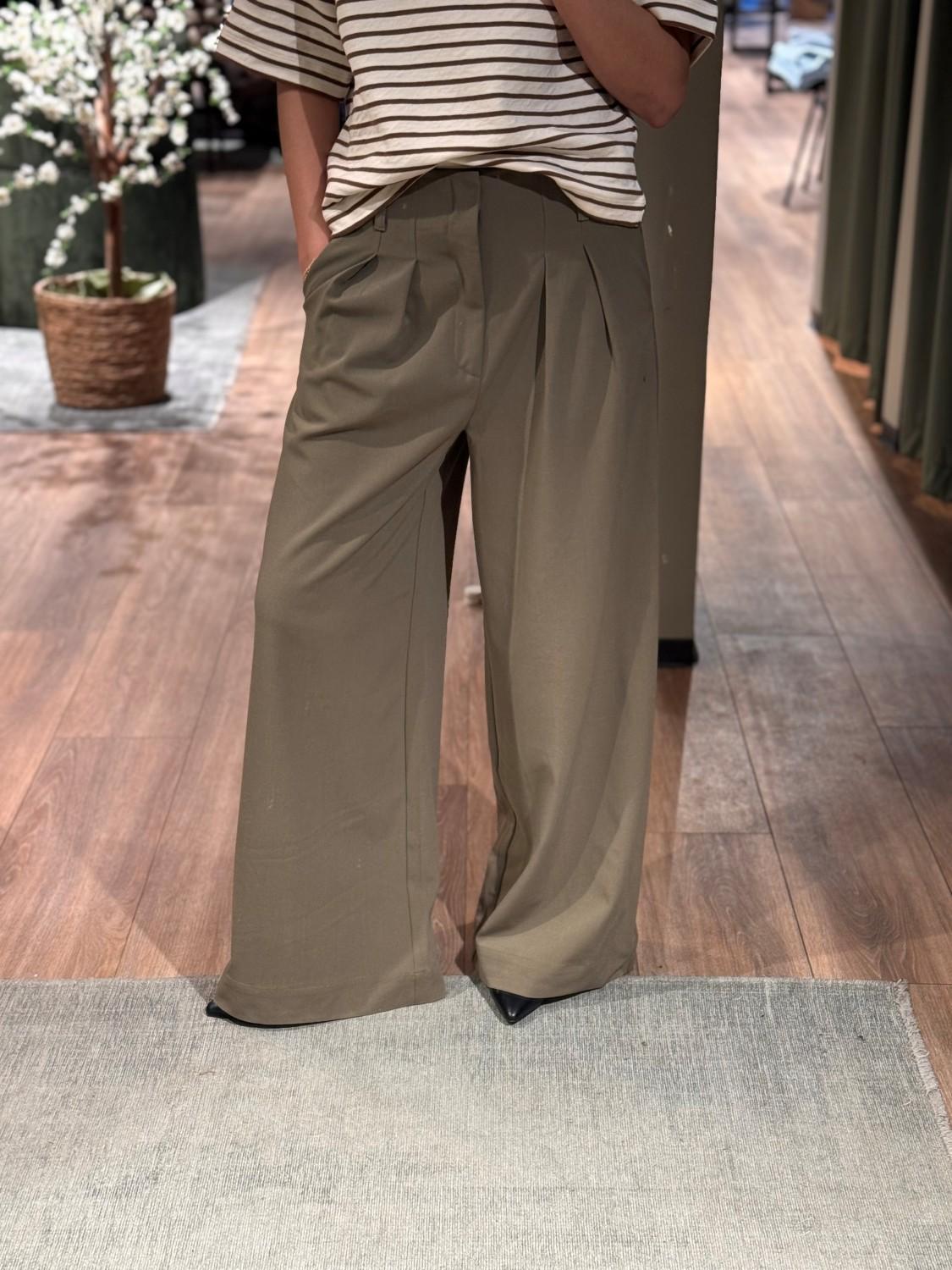 My Essential Wardrobe MWHace sille high wide pant capers grønn, bilde 8 av 12