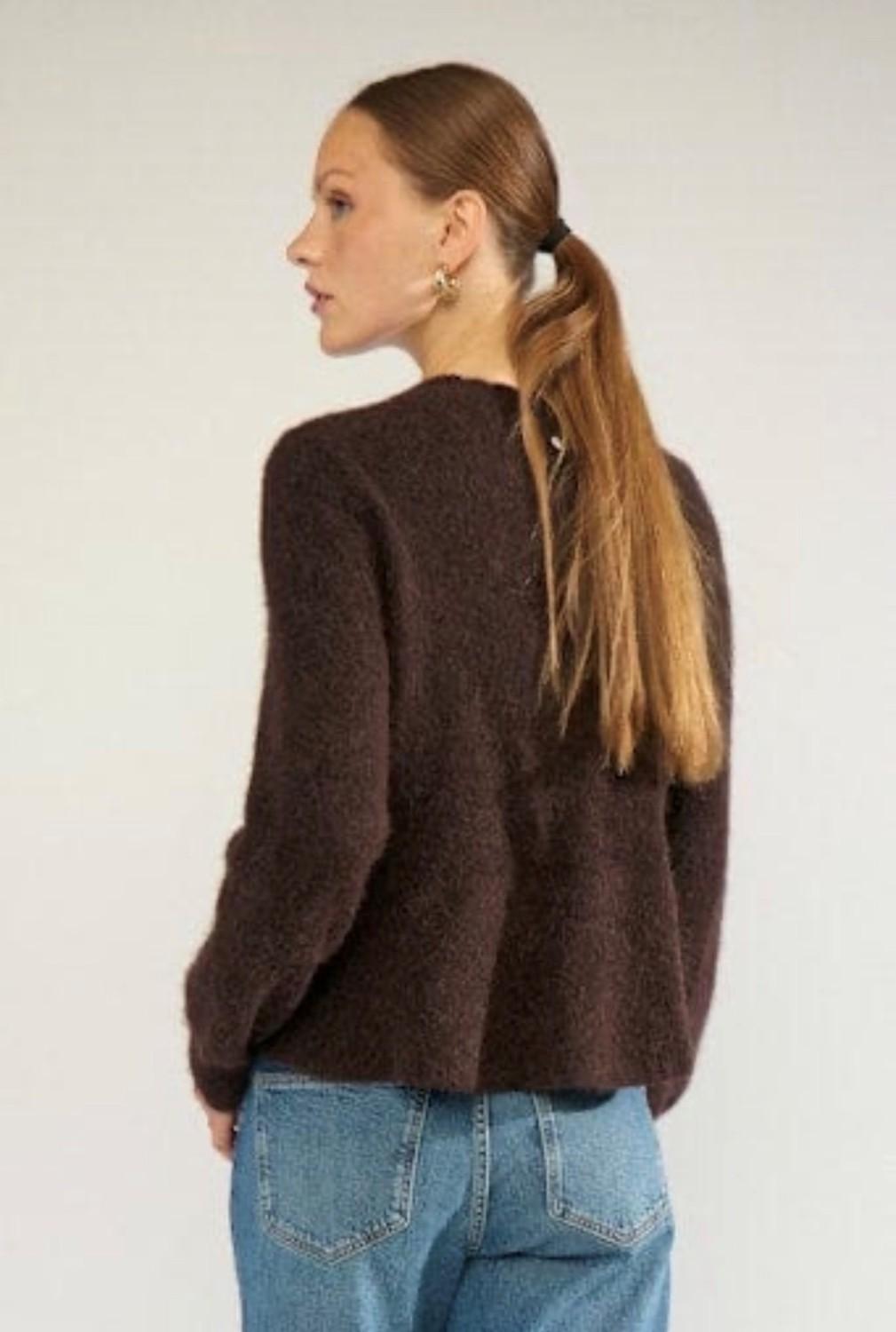 NÜMPH Nusuri peplum pullover black coffee, bilde 3 av 4