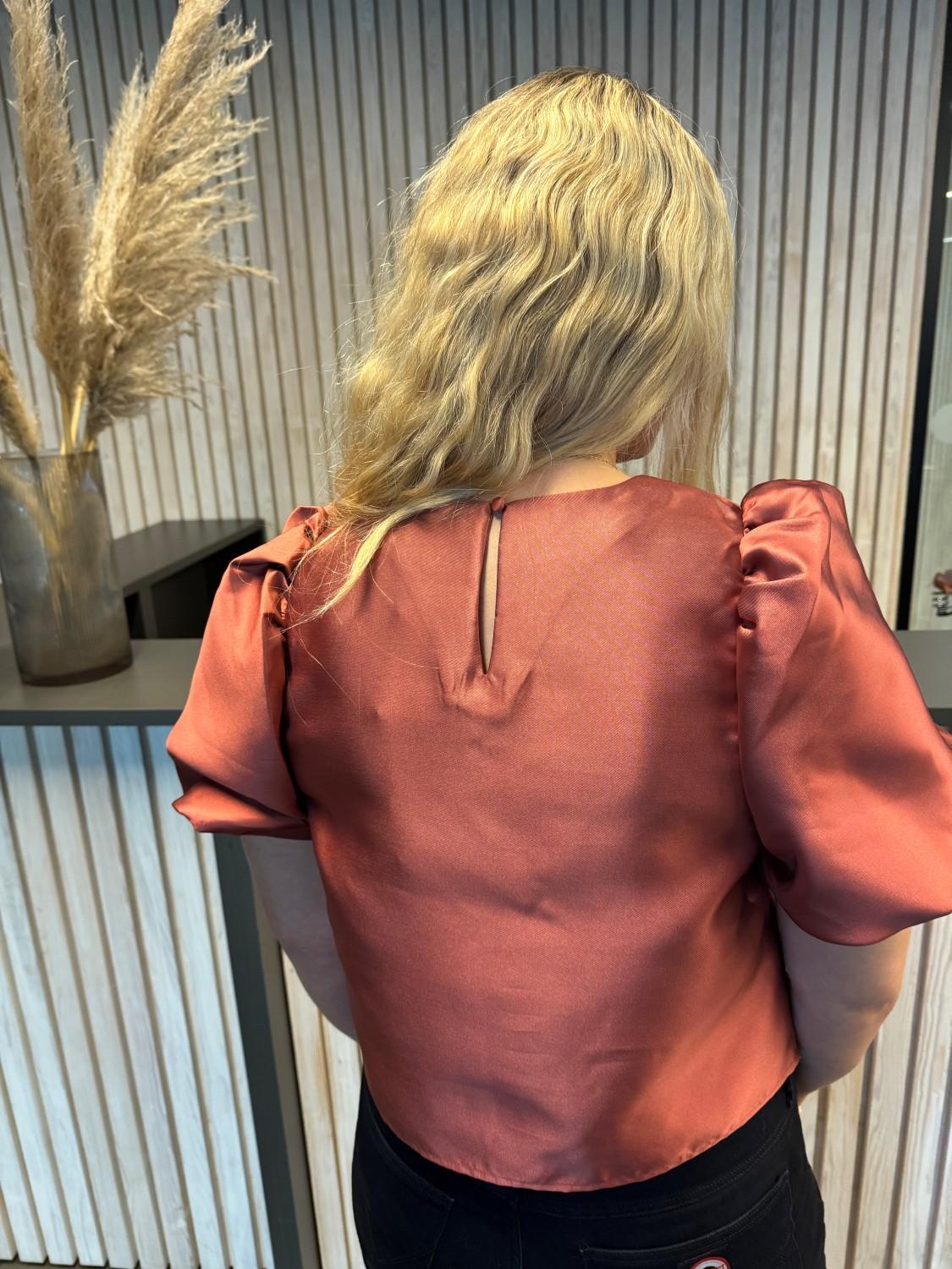 VILA Vishini o-neck top marsala, bilde 2 av 2