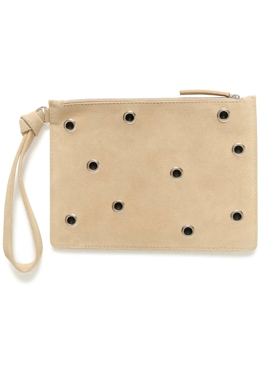 Soaked In Luxury SLCalilje Eyelets suede clutch Sand, bilde 2 av 2