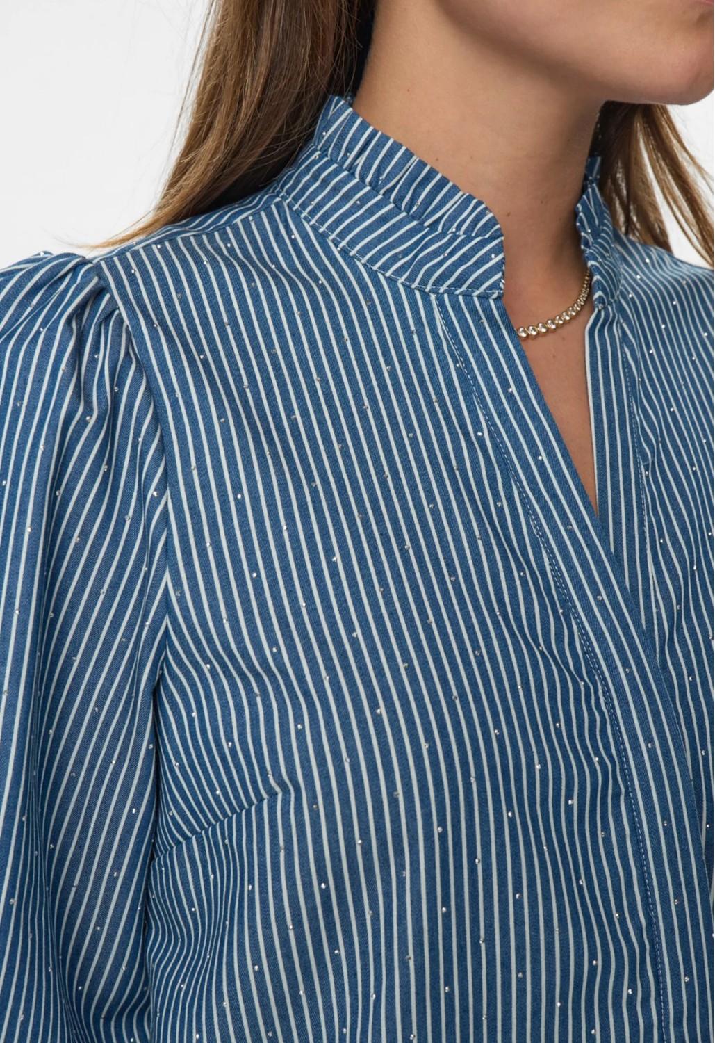 NÜMPH NUEMILIE shirt medium blue denim blå, bilde 5 av 6